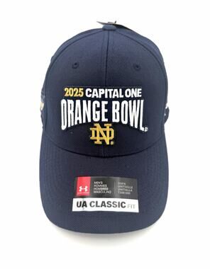 Notre Dame 2025 Sugar Bowl Hat NWT Under Armour Adjustable Cap Strap Navy